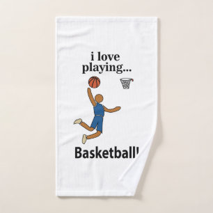 Basketball I Love Playing Basketball Hand Towel