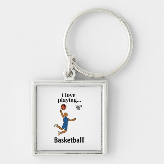 Basketball I Love Playing Basketball Key Ring (Front)
