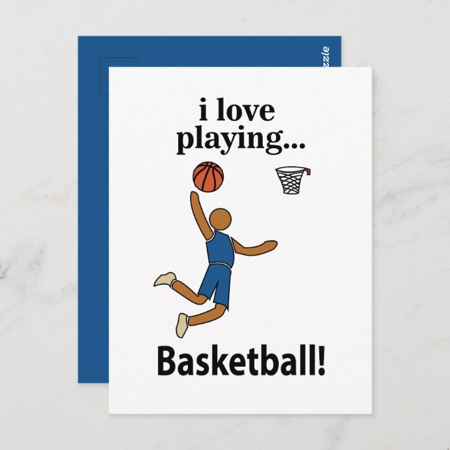 Basketball I Love Playing Basketball Postcard (Front/Back)