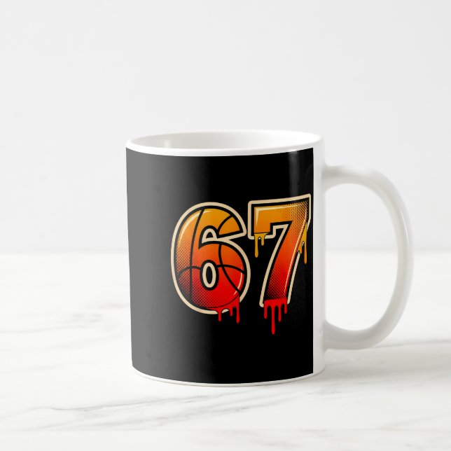 Basketball Ice Cream Drip Funny 67 Six Seven Gen A Coffee Mug (Right)