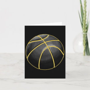 Basketball Illustration Black Gold Ball Design Str Card