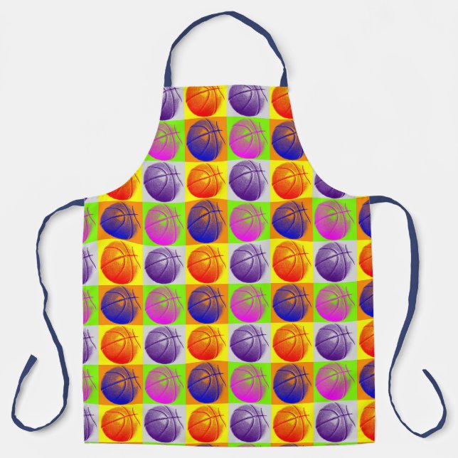 Basketball Illustration Painting Pop Art Sports Apron (Front)
