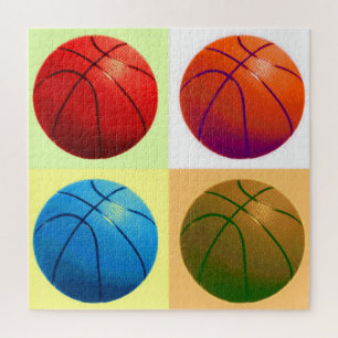 Basketball Illustration Painting Pop Art Sports Jigsaw Puzzle
