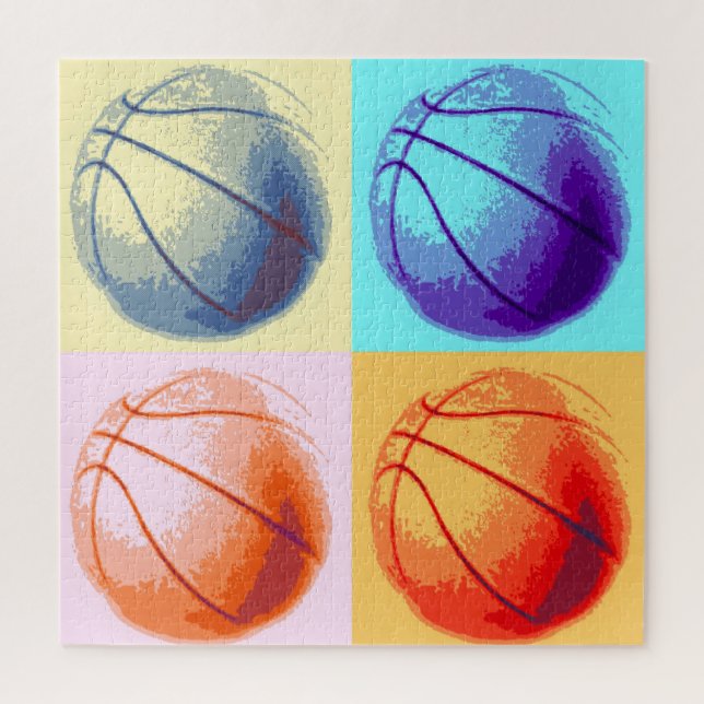 Basketball Illustration Painting Pop Art Sports Jigsaw Puzzle (Vertical)