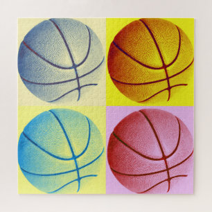 Basketball Illustration Painting Pop Art Sports Jigsaw Puzzle