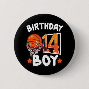 Basketball Im 14 Years Old 14th Birthday Boy Decor 6 Cm Round Badge