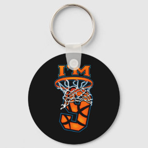 Basketball I'm 9 Boy Girl 9th Birthday Key Ring