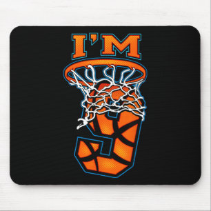 Basketball I'm 9 Boy Girl 9th Birthday Mouse Pad