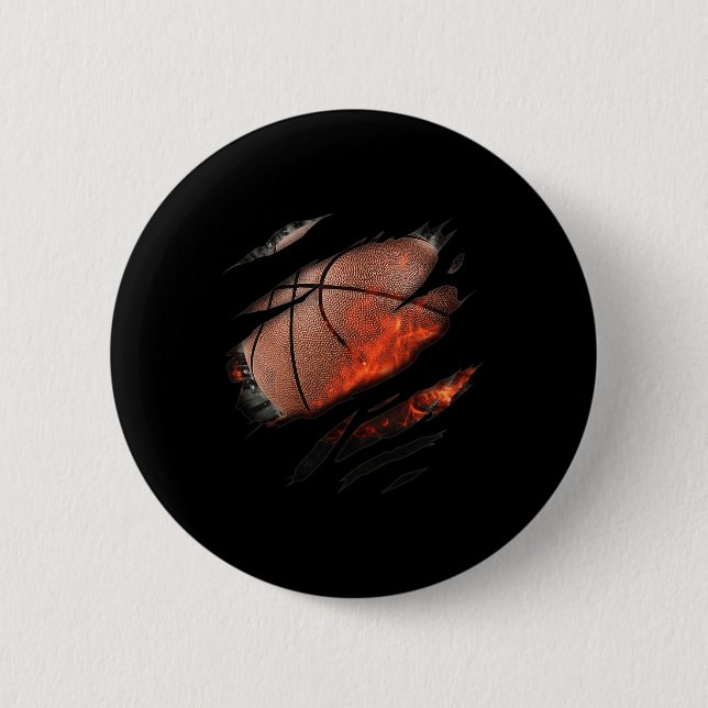 Basketball in me Design 6 Cm Round Badge (Front)
