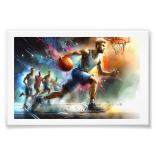Basketball in Motion, Photo Print
