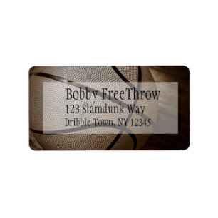 Basketball in Sepia Address Labels