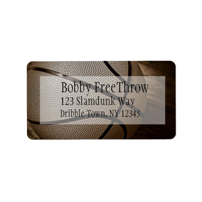 Basketball in Sepia Address Labels (Front)