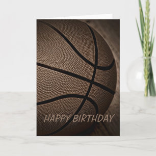 Basketball in Sepia Happy Birthday Card
