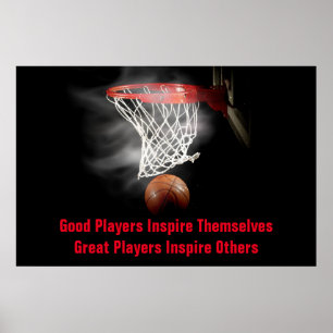 Basketball Inspirational Quote Inspire Players Poster