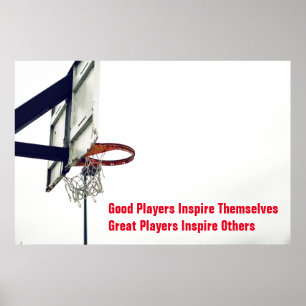 Basketball Inspirational Quote Inspire Players Poster