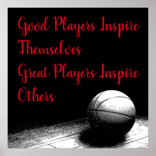 Basketball Inspirational Quote Inspire Players Poster