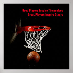 Basketball Inspirational Quote Inspire Players Poster