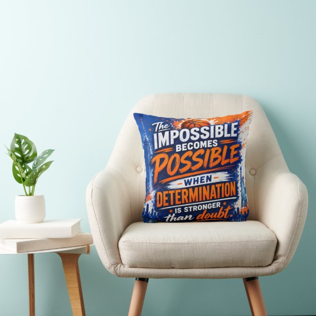 BASKETBALL-INSPIRED MOTIVATIONAL THROW PILLOW (Chair)