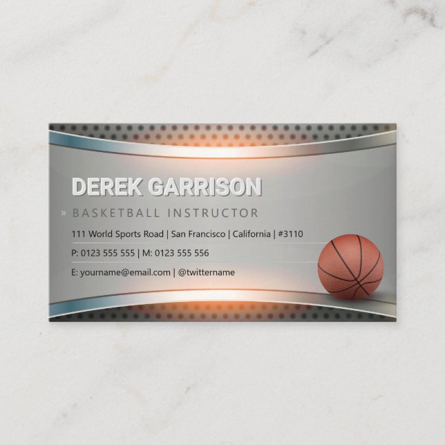 Basketball Instructor | Coach | Trainer Business Card (Front)