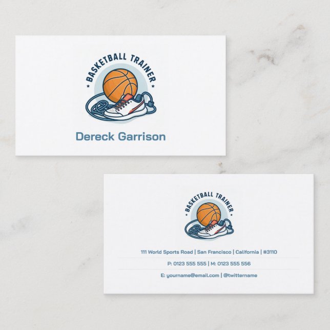 Basketball Instructor | Coach | Trainer Business Card (Front/Back)
