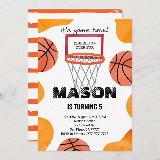 basketball Invitation (Front/Back)