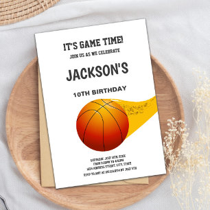 Basketball Invitation orange line