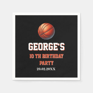 Basketball Invite, Boy Birthday Party Napkin
