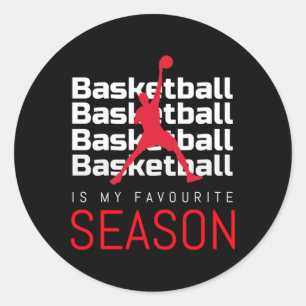 Basketball Is My Favourite Season Dunk Classic Round Sticker