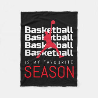 Basketball Is My Favourite Season Dunk  Fleece Blanket