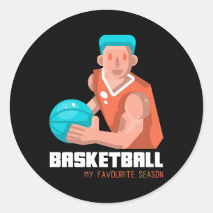 Basketball Is My Favourite Season Player Classic Round Sticker