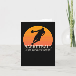 Basketball Is My Favourite Season Retro Sunset Card