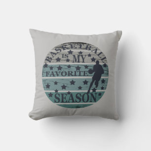 basketball is my favourite season retro sunset cushion