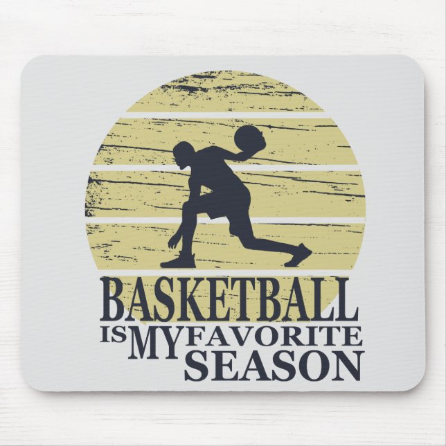 basketball is my favourite season retro sunset mouse pad (Front)