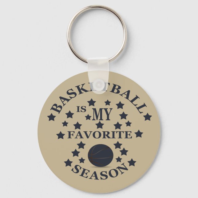 Basketball is my favourite season with blue ball key ring (Front)