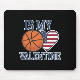 Basketball Is My Heart On Valentine's Day Mouse Pad