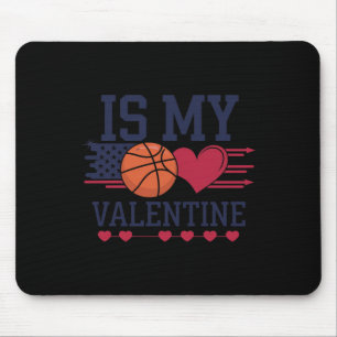 Basketball Is My Heart On Valentine's Day Mouse Pad