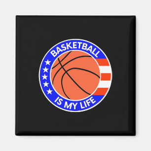 Basketball Is My Life Is Life Usa Flag  Magnet