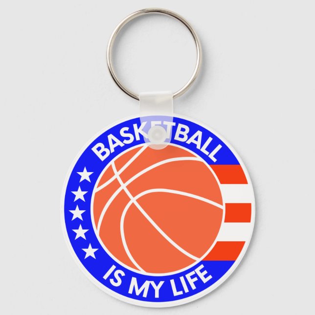 Basketball is my life - White player gift ideas Key Ring (Front)