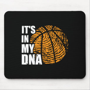 Basketball It's In My Dna Fingerprint Fun Basketba Mouse Pad