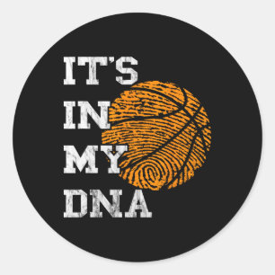 Basketball It's In My Dna Fingerprint Playing Bask Classic Round Sticker