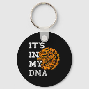 Basketball It's In My Dna Fingerprint Playing Bask Key Ring