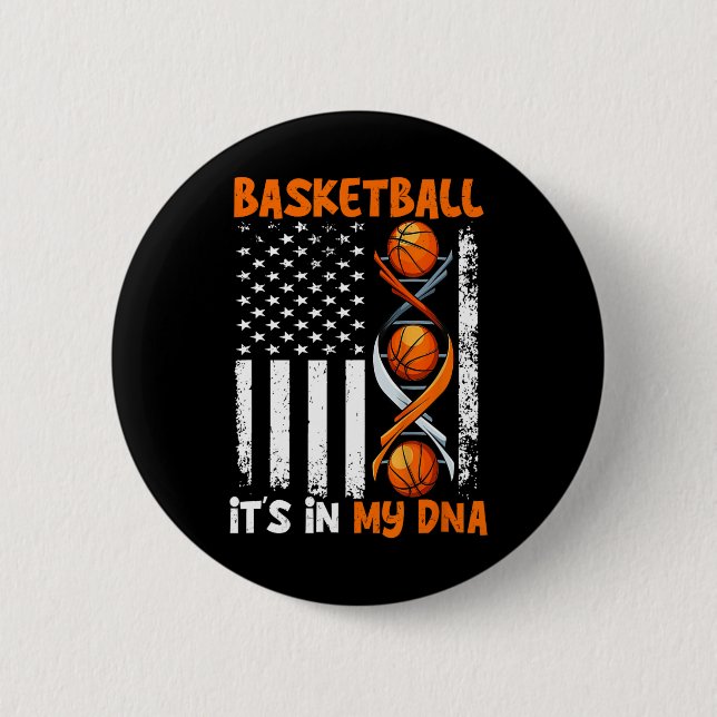 Basketball It's In-My DNA Fun Player Coach Team Sp 6 Cm Round Badge (Front)