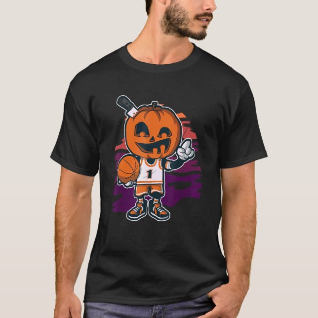 Basketball Jackolantern for Horror Fans T-Shirt (Front)