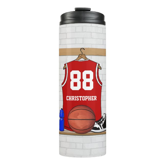 Basketball Jersey Team Gifts Thermal Tumbler (Front)