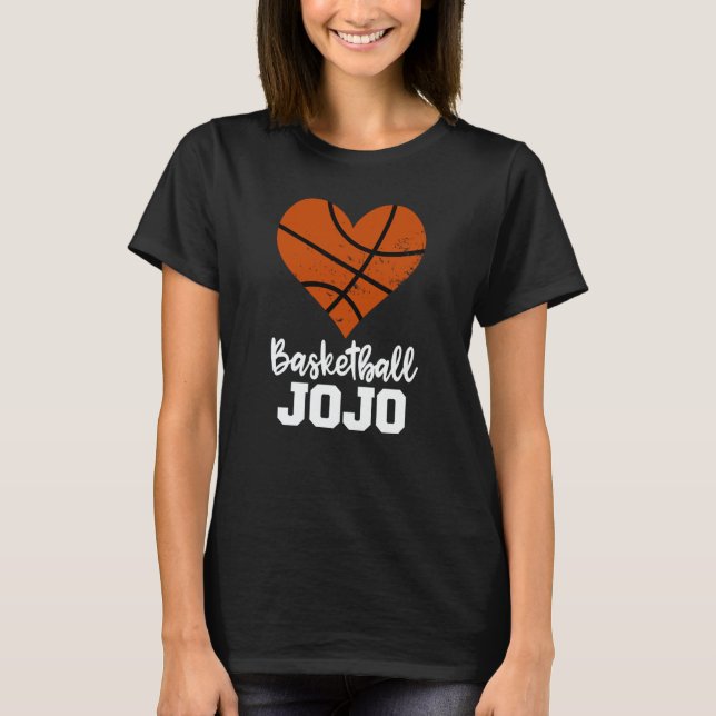 Basketball Jojo Basketball Heart Grandma Jojo T-Shirt (Front)