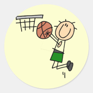 Basketball Jump Shot - Green T-shirts and Gifts Classic Round Sticker