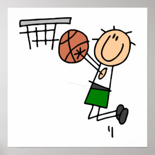 Basketball Jump Shot Green T-shirts and Gifts Poster