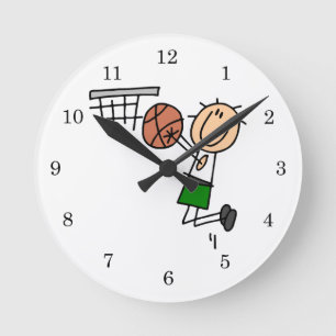 Basketball Jump Shot Green T-shirts and Gifts Round Clock