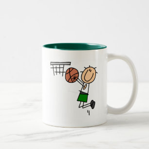 Basketball Jump Shot - Green T-shirts and Gifts Two-Tone Coffee Mug