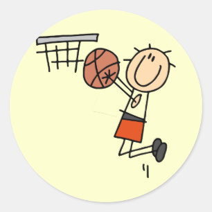 Basketball Jump Shot - Orange T-shirts and Gifts Classic Round Sticker